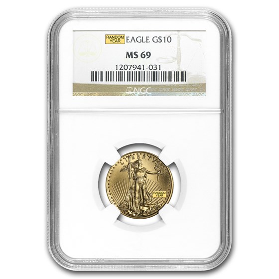 1/4 oz Gold American Eagle MS-69 NGC (Random Year) 1/4 oz Gold American Eagle MS-69 NGC (Random Year)